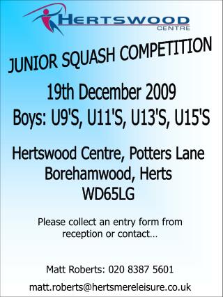 JUNIOR SQUASH COMPETITION