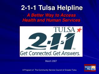 2-1-1 Tulsa Helpline A Better Way to Access Health and Human Services