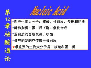 第 12 章 核酸 通论