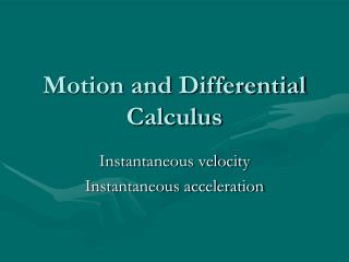 Motion and Differential Calculus