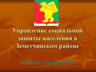 Управление социальной зашиты населения в Земетчинском районе