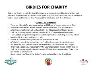 BIRDIES FOR CHARITY