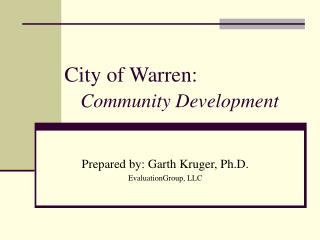 City of Warren: Community Development