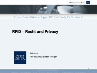 Forum Zukunftstechnologie: „RFID – Ready for Business“