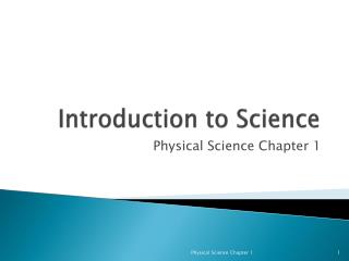 Introduction to Science