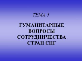 ТЕМА 5