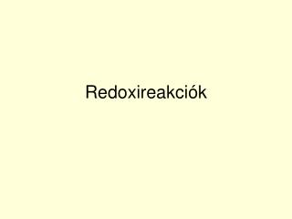 Redoxireakciók