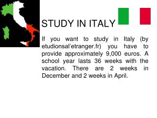 STUDY IN ITALY