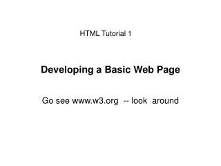 Developing a Basic Web Page