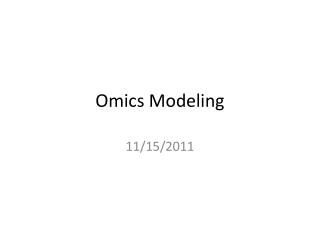 Omics Modeling