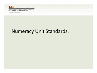 Numeracy Unit Standards.