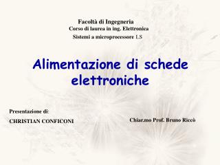 Alimentazione di schede elettroniche