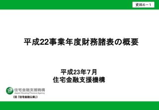 平成 22 事業年度財務諸表の概要