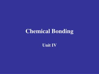 Chemical Bonding