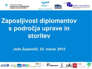 Zaposljivost diplomantov s področja uprave in storitev Jože Zupančič, 22. marec 2012