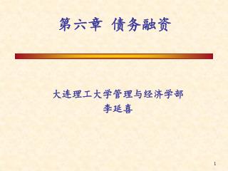 第六章 债务融资