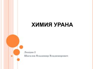 Лекция 2 Шагалов Владимир Владимирович