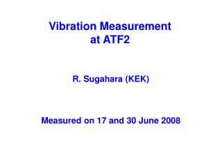 Vibration Measurement at ATF2
