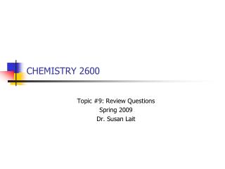 CHEMISTRY 2600