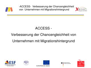 ACCESS - Verbesserung der Chancengleichheit von Unternehmen mit Migrationshintergrund
