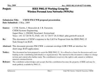 Project:			 IEEE P802.15 Working Group for Wireless Personal Area Networks (WPANs)