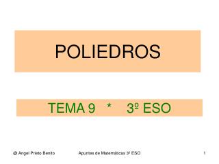 TEMA 9 * 3º ESO