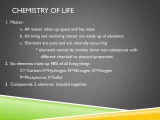 Chemistry of Life