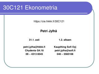 30C121 Ekonometria