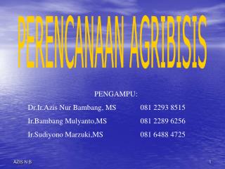 PERENCANAAN AGRIBISIS