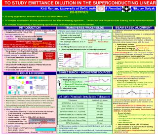 TO STUDY EMITTANCE DILUTION IN THE SUPERCONDUCTING LINEAR