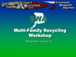 Multi-Family Recycling Workshop