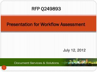 Presentation for Workflow Assessment