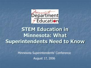 STEM Education in Minnesota: What Superintendents Need to Know
