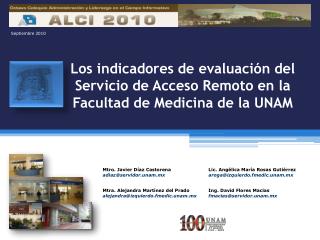 Los indicadores de evaluación del Servicio de Acceso Remoto en la Facultad de Medicina de la UNAM