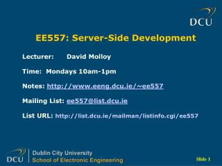 EE557: Server-Side Development