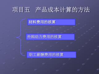 项目五 产品成本计算的方法
