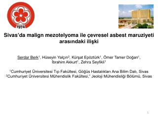 Sunumumla ilgili herhangi bir çıkar çatışması yoktur.
