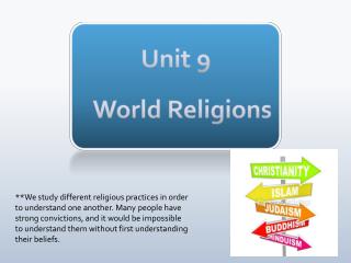 Unit 9 World Religions