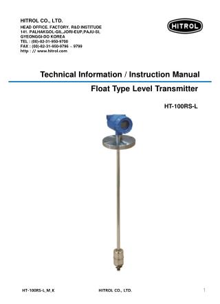 Technical Information / Instruction Manual