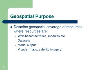 Geospatial Purpose
