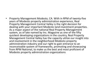 Get Exellent Property Management services with Modesto Property Management