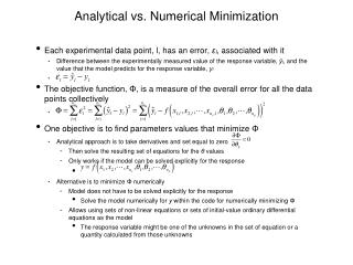 Analytical vs. Numerical Minimization