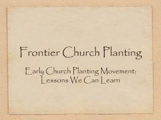 Frontier Church Planting