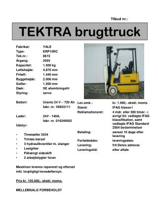 TEKTRA brugttruck