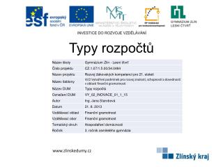 Typy rozpočtů