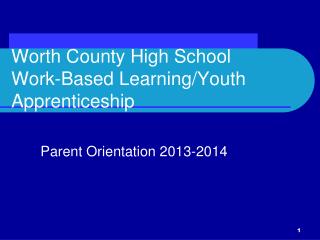 Worth County High School Work-Based Learning/Youth Apprenticeship