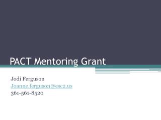 PACT Mentoring Grant