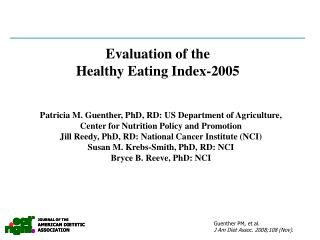 JOURNAL OF THE AMERICAN DIETETIC ASSOCIATION