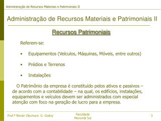 Administração de Recursos Materiais e Patrimoniais II