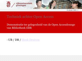 Techniek achter Open Access